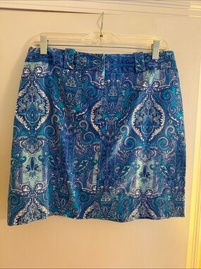 INC International Concepts Blue Paisley Mini Skirt